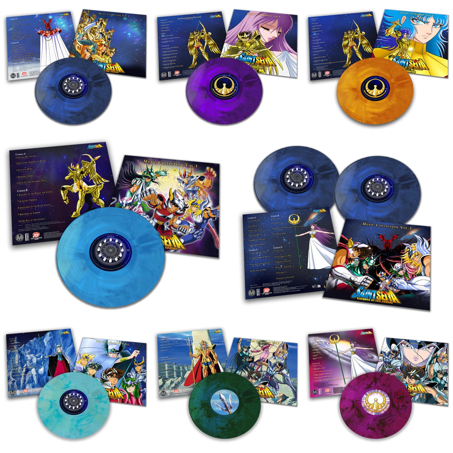 聖鬥士星矢 - Music Collection Vol.1 ～ Vol.8 全系列LP / 彩膠